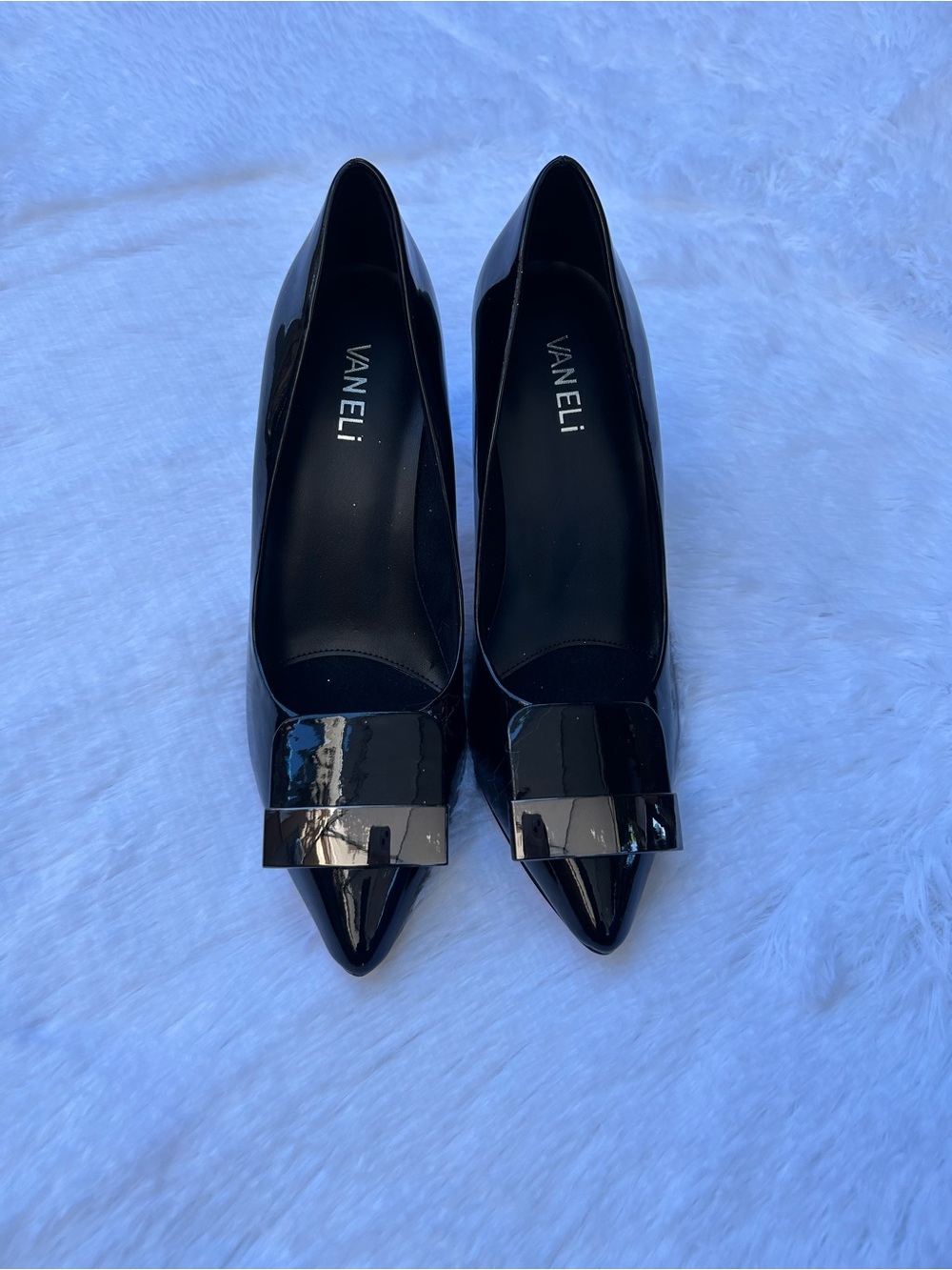 VANELi Black Patent Pointed Toe Heels Size 8.5M
